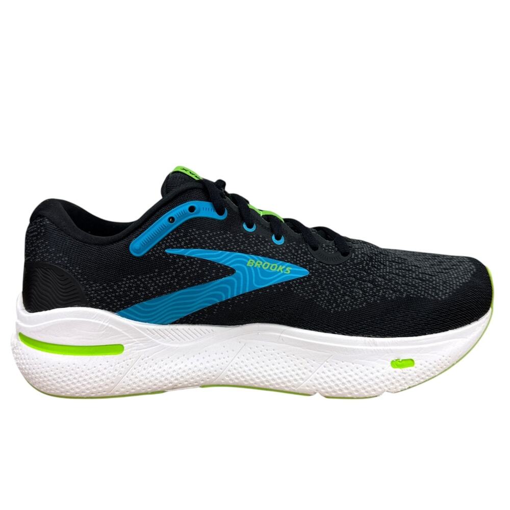 Brooks Ghost Max Men Size 9 Wide 2E Black Blue Running Shoes Max Cushion Sneaker